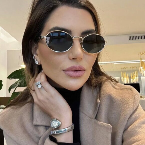 🕶️ New Prada PR65ZS ZVN70L Sunglasses Pale Gold Frame, Dark Green Lenses - Picture 4 of 14